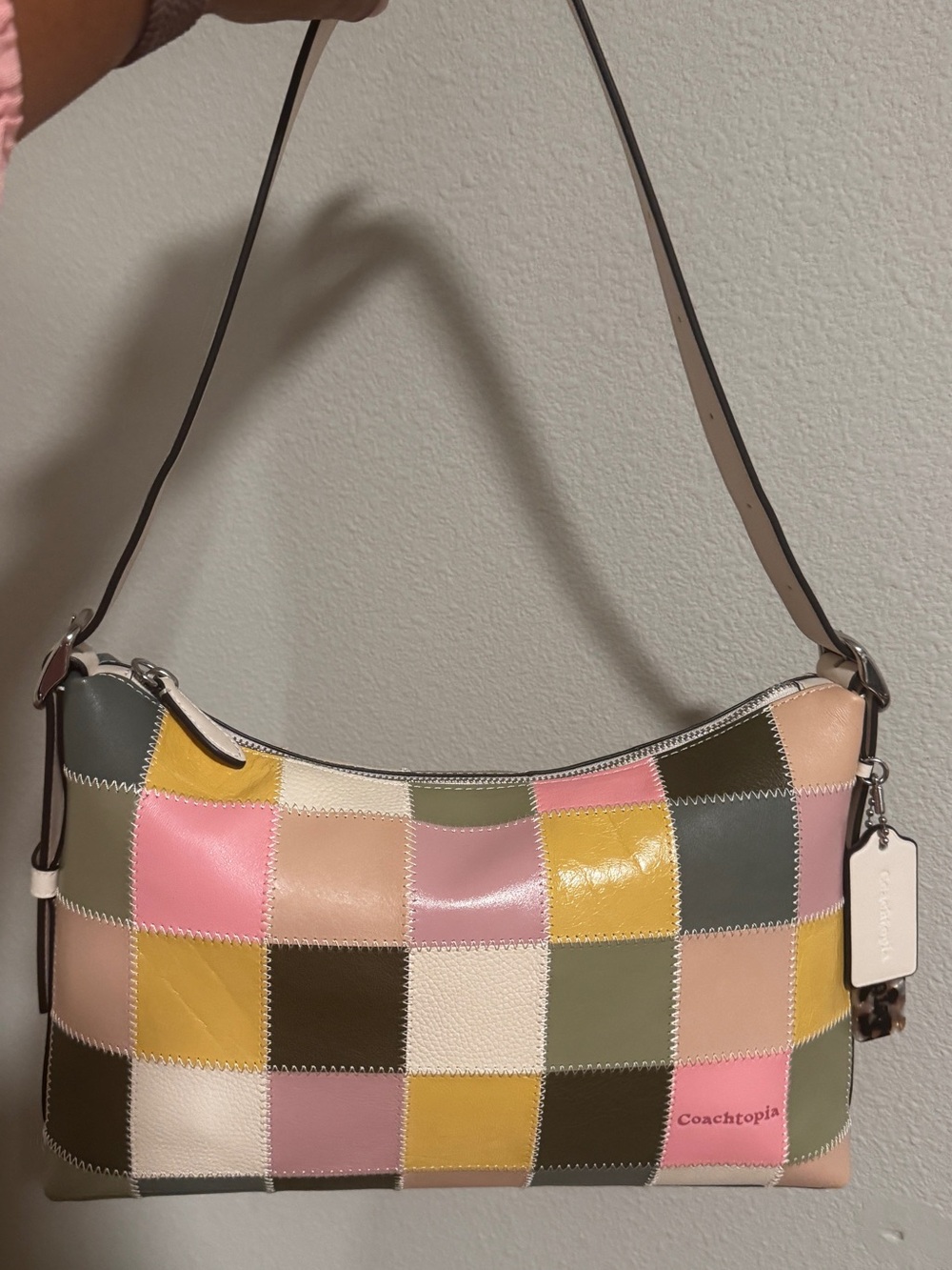 Coachtopia Alter Ego Patchwork Leather Bag in Pink, Yellow, Green, Cream